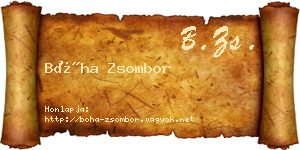 Bóha Zsombor névjegykártya